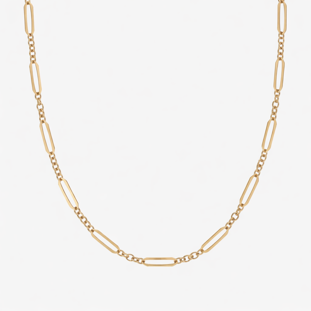 Close-up of Milor gold jewelry